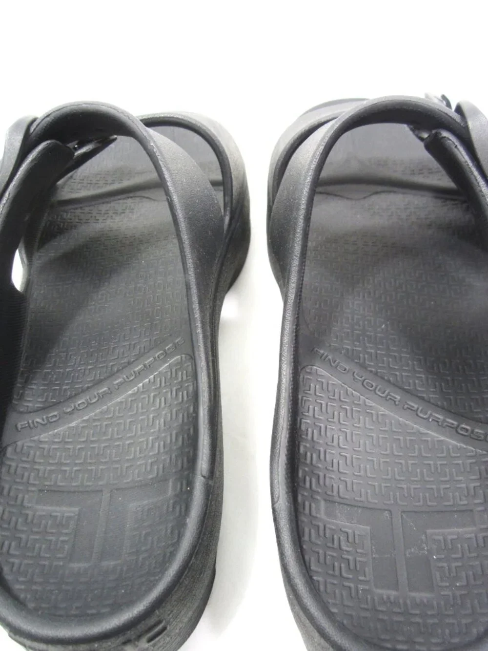 Telic Womens M/L 10 Boise Bliss Black Adjustable Buckle Slide Recovery Sandals